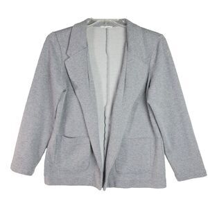 Maurices Womens Size L Open Front Blazer Front Pockets In Striped Heather Gray
